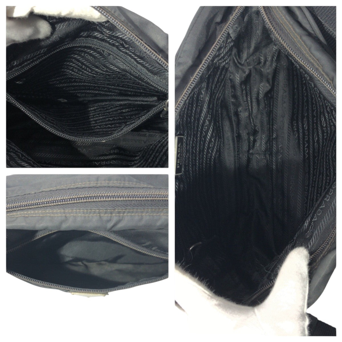 PRADA Shoulder Bag Nylon Black black Shoulder Bag Messenger Bag Unisex Test Triangular logo mens Used Authentic