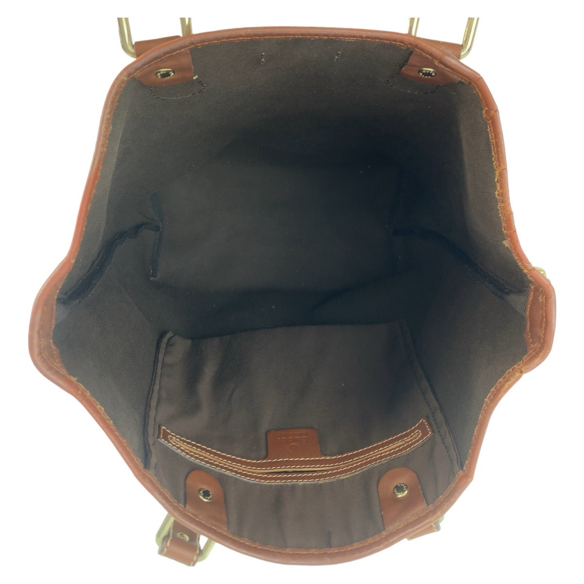 GUCCI Tote Bag 189896 GG Supreme canvas, leather Brown Gold Metal Tote Bag Shoulder Bag Women Used Authentic