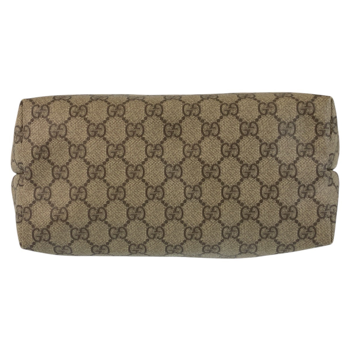 GUCCI Tote Bag 189896 GG Supreme canvas, leather Brown Gold Metal Tote Bag Shoulder Bag Women Used Authentic
