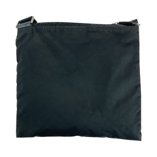 PRADA Shoulder Bag Nylon Black SilverMetal Shoulder Bag pochette Test Triangle With logo Women Used Authentic