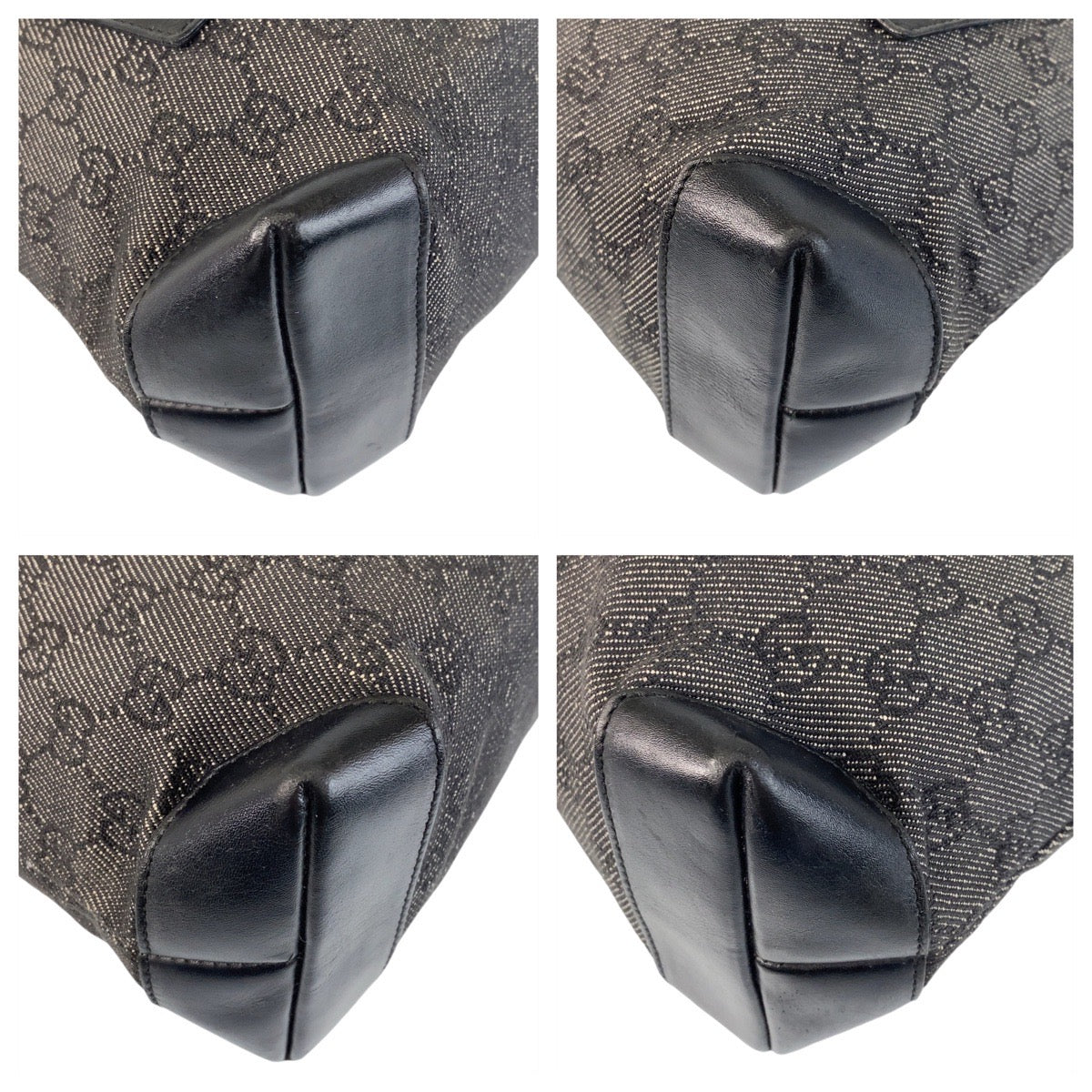 GUCCI Tote Bag 28893 GG canvas, leather black Tote Bag Shoulder Bag Women Used Authentic