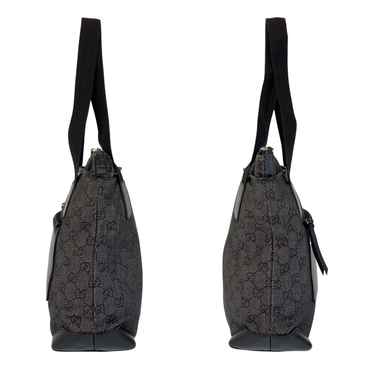 GUCCI Tote Bag 28893 GG canvas, leather black Tote Bag Shoulder Bag Women Used Authentic