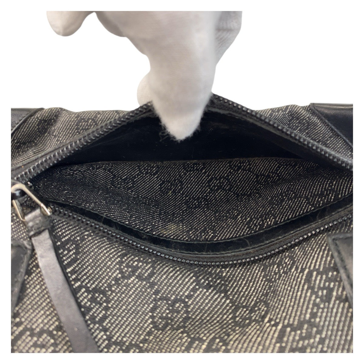GUCCI Tote Bag 28893 GG canvas, leather black Tote Bag Shoulder Bag Women Used Authentic