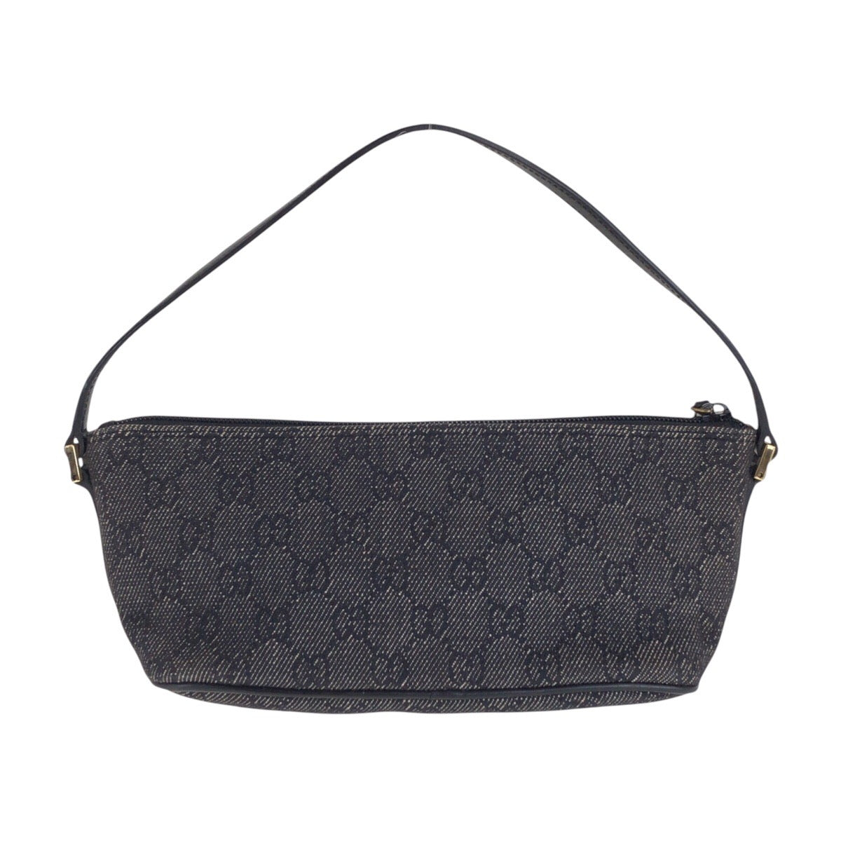 GUCCI Handbag 7198 GG canvas, leather Black GoldMetal Handbag accessory pouch Women Used Authentic