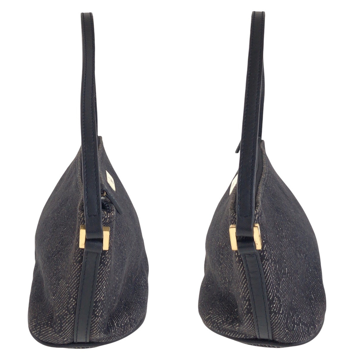 GUCCI Handbag 7198 GG canvas, leather Black GoldMetal Handbag accessory pouch Women Used Authentic