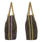 GUCCI Tote Bag 31243 GG canvas, leather Brown Beige SilverMetal Tote Bag Shoulder Bag Women Used Authentic