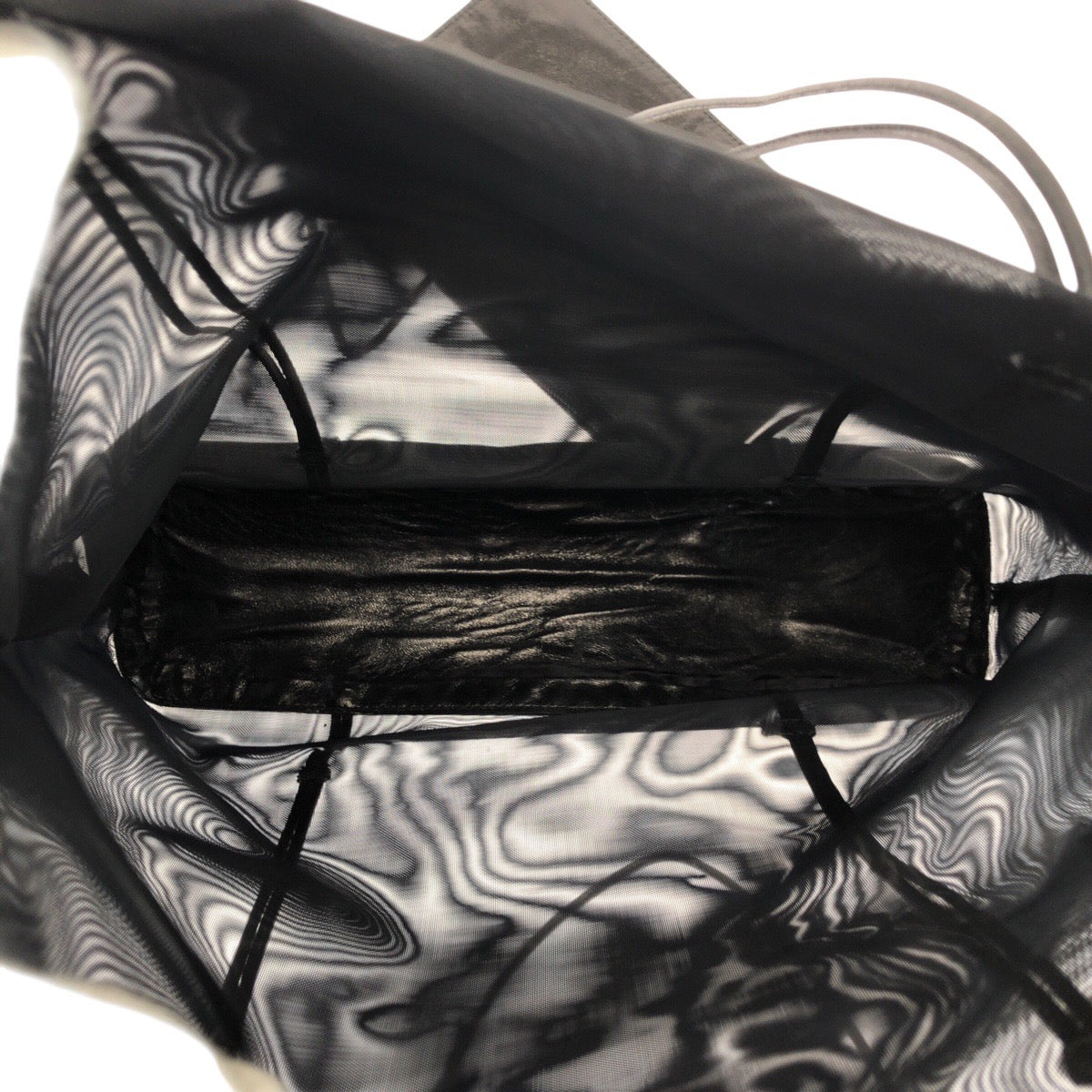 PRADA Tote Bag Fabric, Leather BlackSilverMetal Tote Bag Shoulder Bag Mesh pouch included Women Used Authentic
