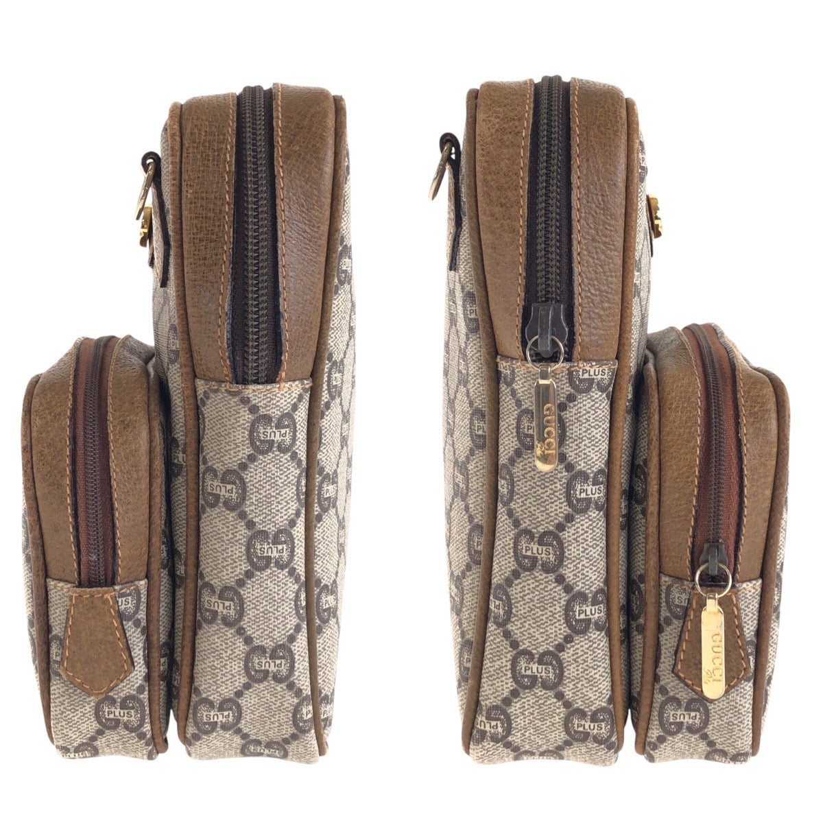 GUCCI Shoulder Bag GG Supreme canvas, leather Beige Gold Metal Crossbody Shoulder Bag GUCCI Plus Women Used Authentic
