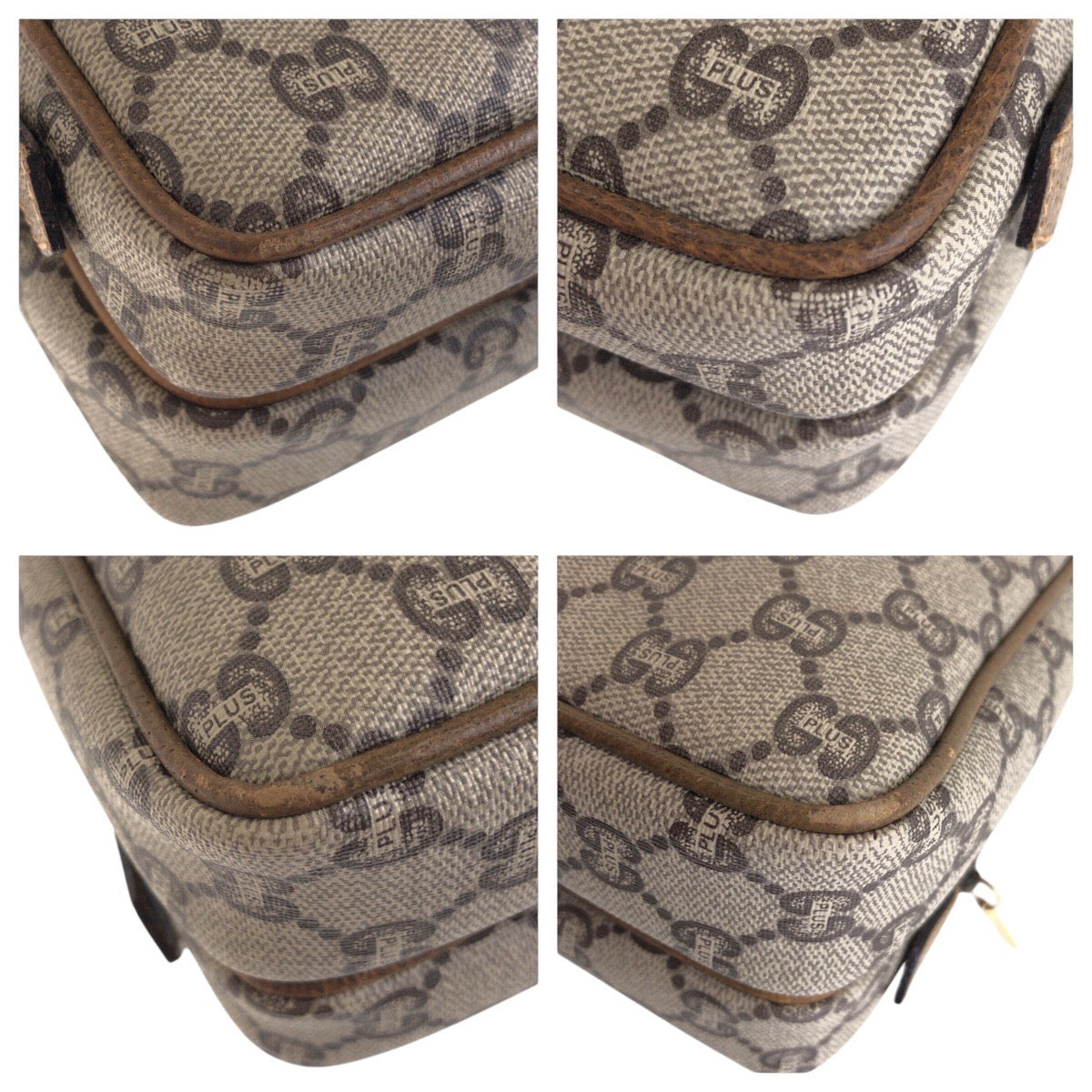 GUCCI Shoulder Bag GG Supreme canvas, leather Beige Gold Metal Crossbody Shoulder Bag GUCCI Plus Women Used Authentic