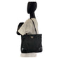 PRADA Tote Bag Nylon BlackSilverMetal Tote Bag Shoulder Bag Test Triangle With logo Women Used Authentic