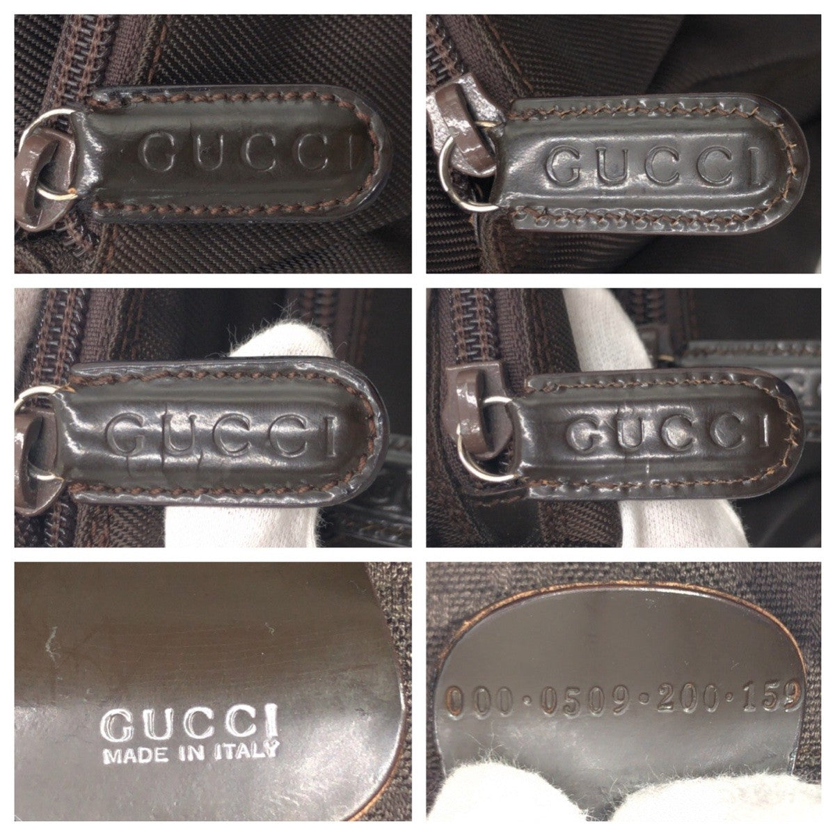 GUCCI Handbag 000 0509 polyester Brown Handbag Shoulder Bag 2WAY Bamboo Women Used Authentic