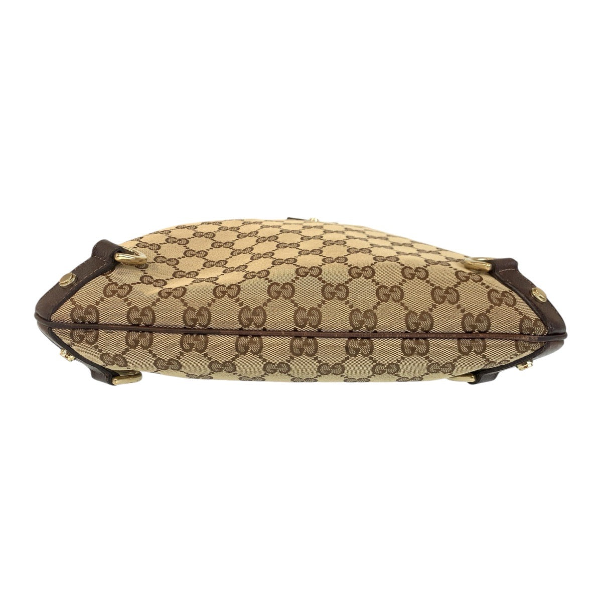 GUCCI Shoulder Bag GG canvas, leather Beige Brown Gold Metal Crossbody Shoulder Bag Pochette Abbey Women Used Authentic