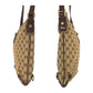 GUCCI Shoulder Bag GG canvas, leather Beige Brown Gold Metal Crossbody Shoulder Bag Pochette Abbey Women Used Authentic