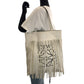 LOEWE Tote Bag leather White black Tote Bag Shoulder Bag anagram Logo Design Bar Tikal Fringe Women Used Authentic