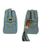 GUCCI Shoulder Bag 309538 leather Blue GoldMetal Crossbody Shoulder Bag Pochette Micro Guccissima Bamboo Women Used Authentic