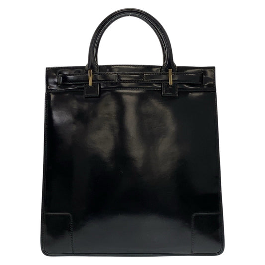 GUCCI Tote Bag 002 1091 leather Black Gold Metal Tote Bag Women Used Authentic