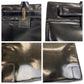 GUCCI Tote Bag 002 1091 leather Black Gold Metal Tote Bag Women Used Authentic