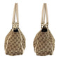 GUCCI Tote Bag 189831 GG canvas, leather Beige White Gold Metal Tote Bag Shoulder Bag Women Used Authentic