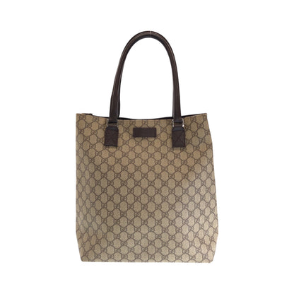 GUCCI Tote Bag 131220 GG Supreme Canvas Beige Brown SilverMetal Tote Bag Shoulder Bag Women Used Authentic