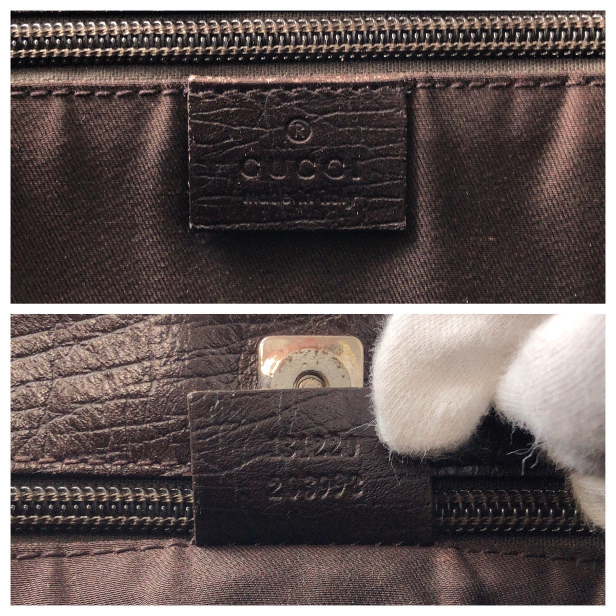 GUCCI Tote Bag 131220 GG Supreme Canvas Beige Brown SilverMetal Tote Bag Shoulder Bag Women Used Authentic