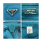 PRADA Shoulder Bag Nylon Light Blue Emerald SilverMetal Shoulder Bag pochette Test Triangle With logo Women Used Authentic
