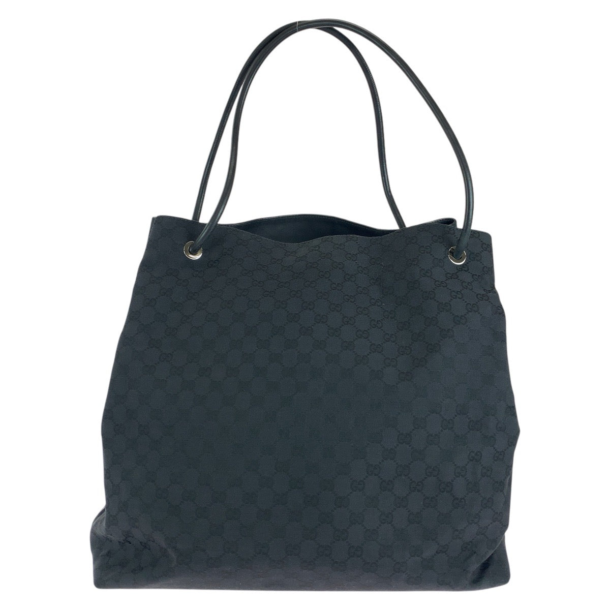 GUCCI Tote Bag 101268 GG canvas, leather BlackSilverMetal Tote Bag Shoulder Bag Unisex Women Used Authentic