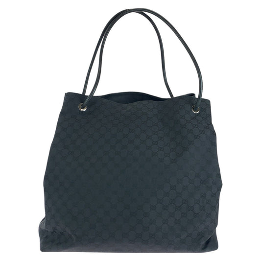 GUCCI Tote Bag 101268 GG canvas, leather BlackSilverMetal Tote Bag Shoulder Bag Unisex Women Used Authentic