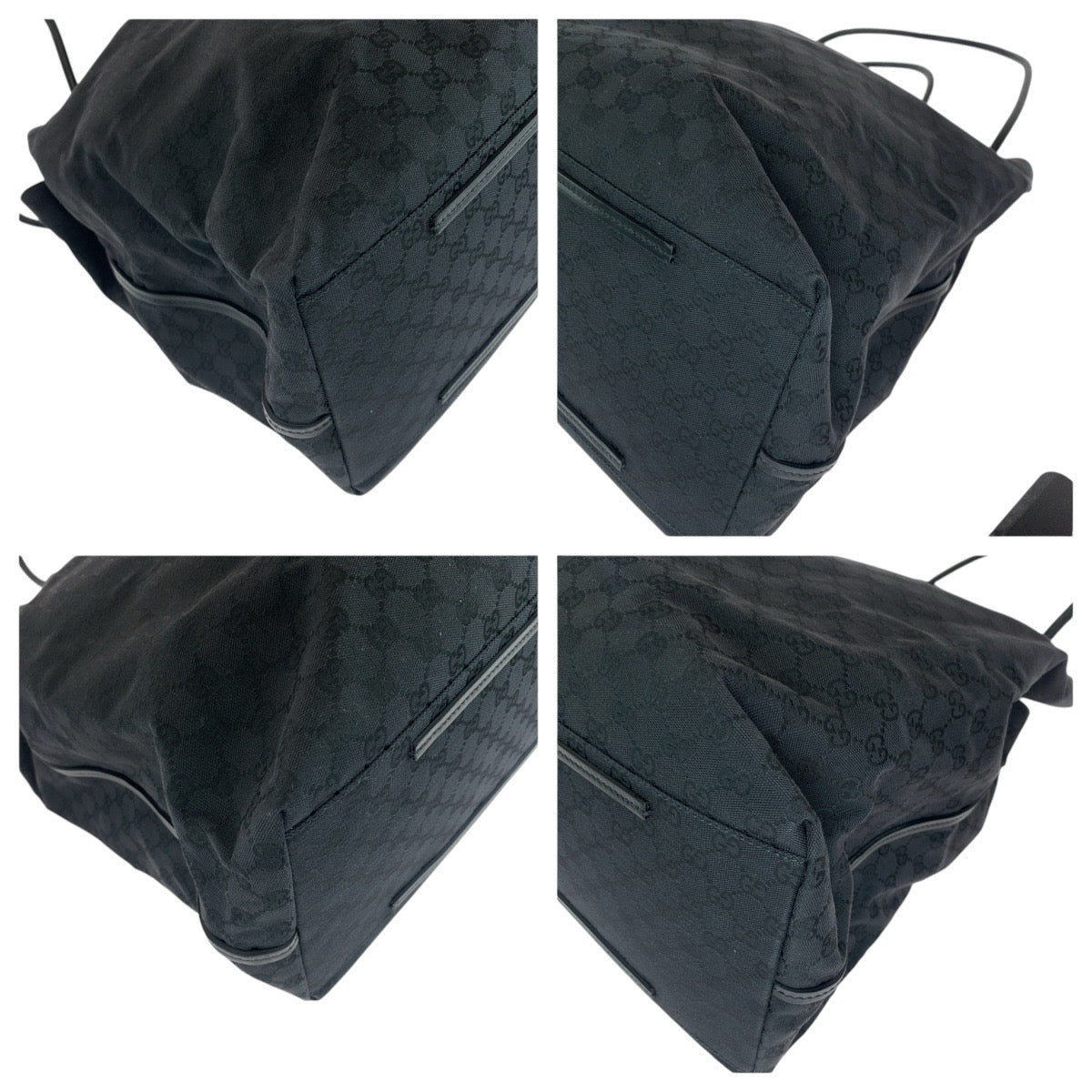 GUCCI Tote Bag 101268 GG canvas, leather BlackSilverMetal Tote Bag Shoulder Bag Unisex Women Used Authentic