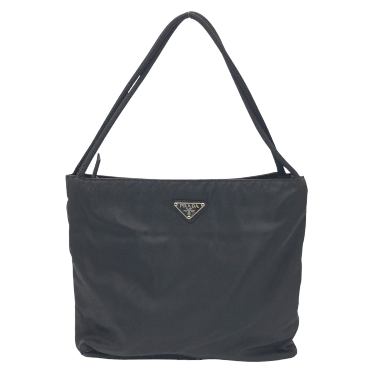 PRADA Tote Bag Nylon Black black Tote Bag Shoulder Bag Handbag Test Triangular logo Women Used Authentic