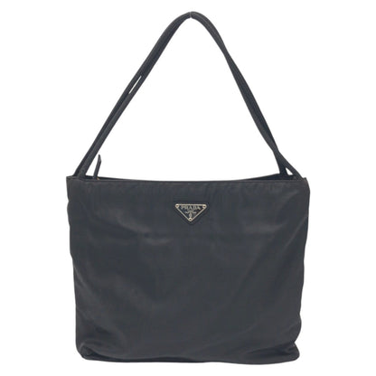 PRADA Tote Bag Nylon Black black Tote Bag Shoulder Bag Handbag Test Triangular logo Women Used Authentic