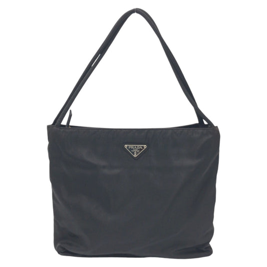 PRADA Tote Bag Nylon Black black Tote Bag Shoulder Bag Handbag Test Triangular logo Women Used Authentic