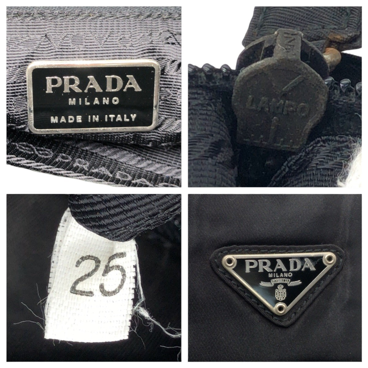 PRADA Tote Bag Nylon Black black Tote Bag Shoulder Bag Handbag Test Triangular logo Women Used Authentic