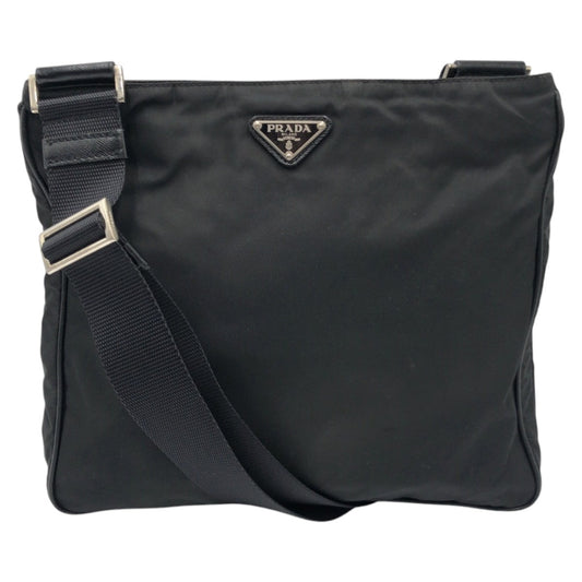 PRADA Shoulder Bag Nylon Black black Shoulder Bag Unisex Test Triangular logo mens Used Authentic