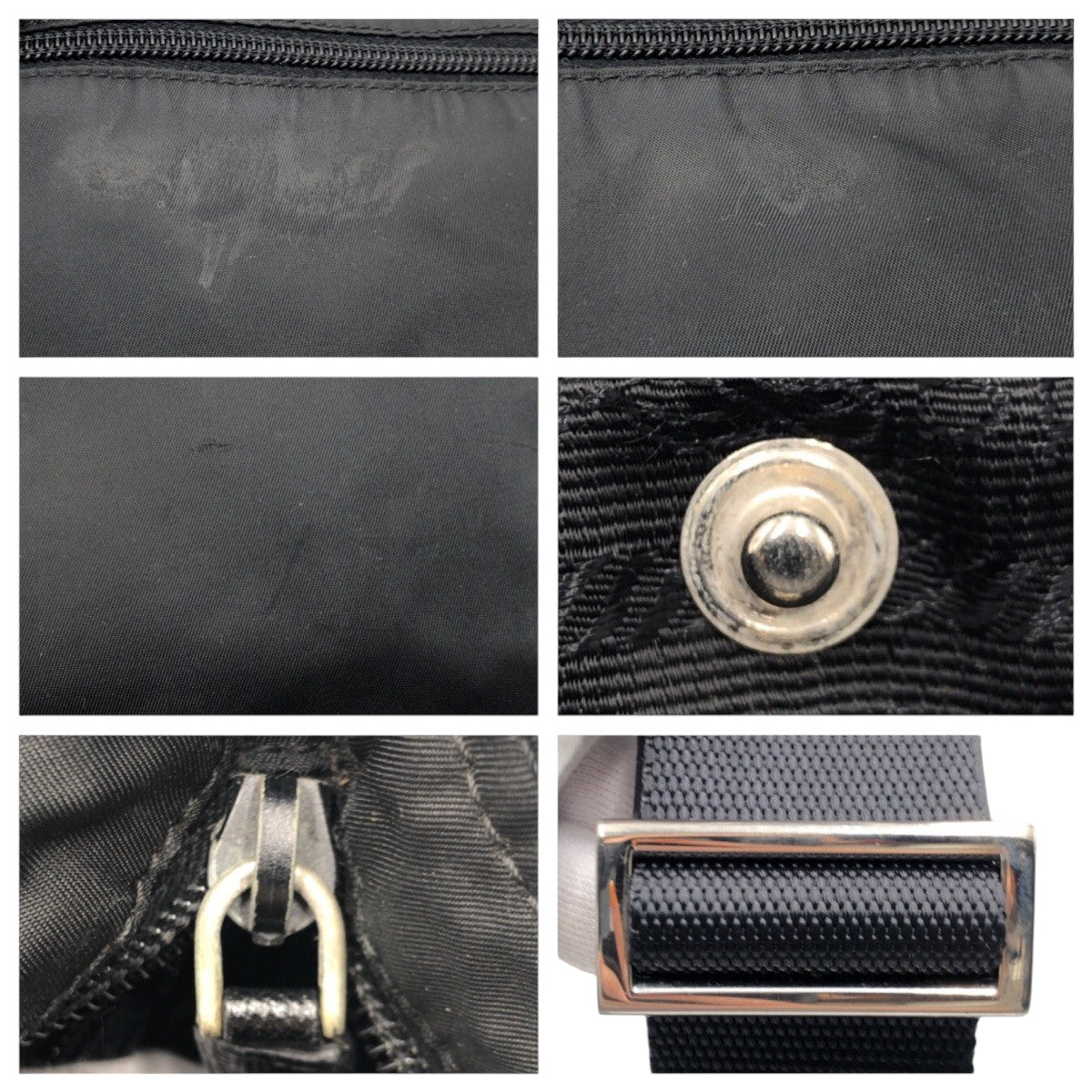 PRADA Shoulder Bag Nylon Black black Shoulder Bag Unisex Test Triangular logo mens Used Authentic