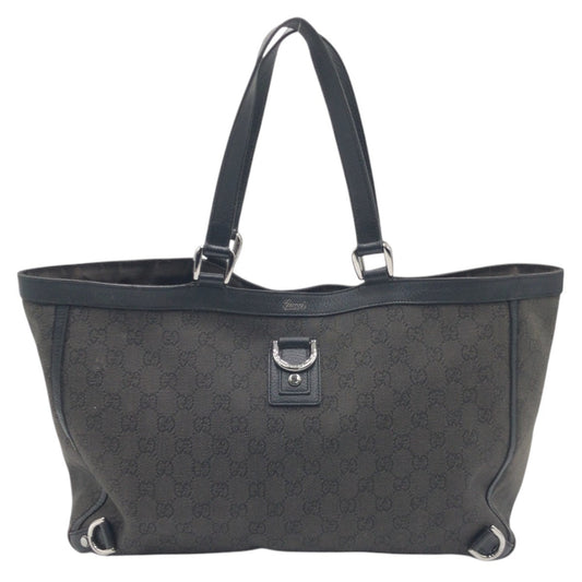 GUCCI Tote Bag 293580 GG canvas gray Tote Bag Shoulder Bag Handbag Abbey GG pattern Women Used Authentic