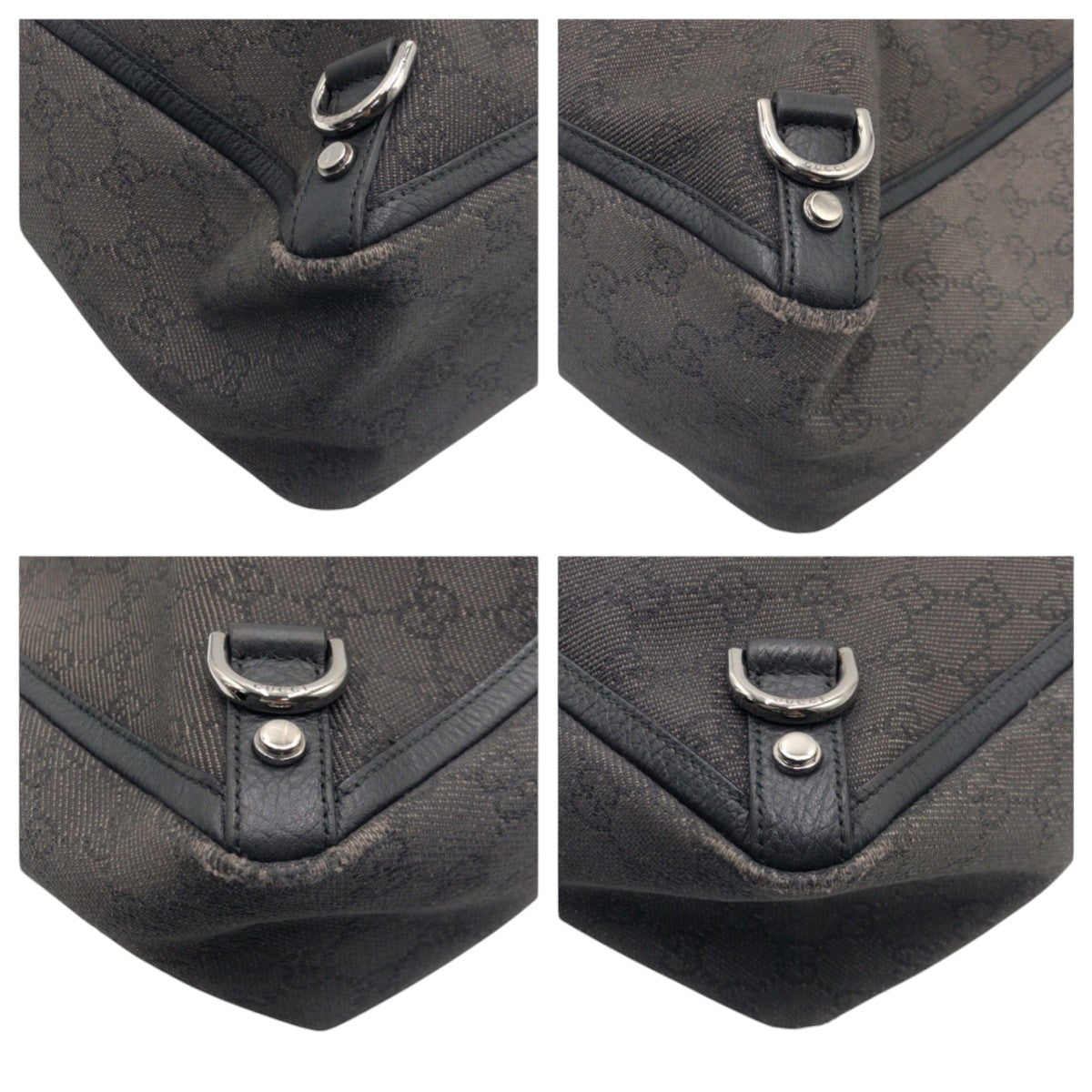 GUCCI Tote Bag 293580 GG canvas gray Tote Bag Shoulder Bag Handbag Abbey GG pattern Women Used Authentic