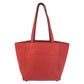 PRADA Tote Bag leather Red Gold Metal Triangle With logo