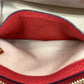 PRADA Tote Bag leather Red Gold Metal Triangle With logo