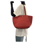 PRADA Tote Bag leather Red Gold Metal Triangle With logo