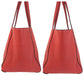 PRADA Tote Bag leather Red Gold Metal Triangle With logo