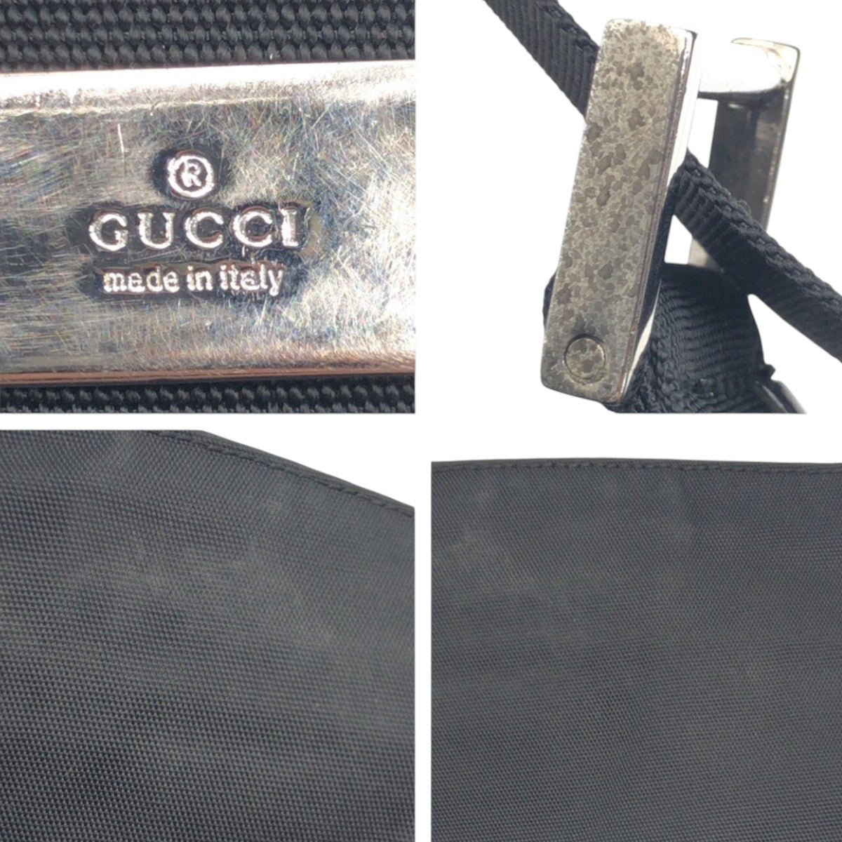 GUCCI Shoulder Bag 0190350 Nylon Black black Shoulder Bag Messenger Bag Unisex Women Used Authentic