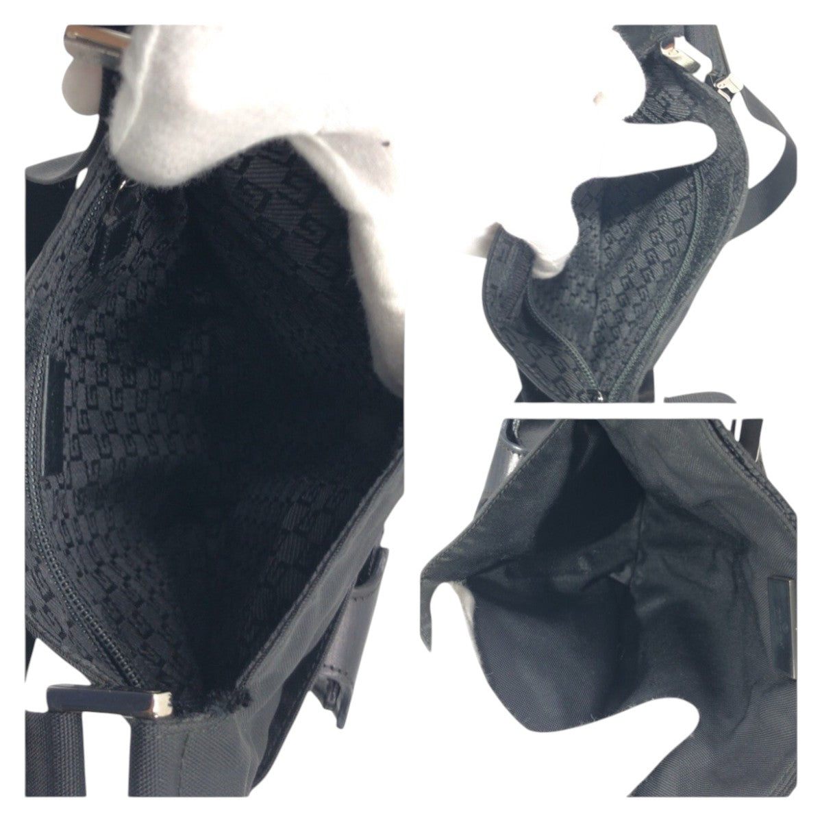 GUCCI Shoulder Bag 0190350 Nylon Black black Shoulder Bag Messenger Bag Unisex Women Used Authentic