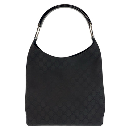GUCCI Shoulder Bag 001 3752 GG canvas, plastic Black SilverMetal Women Used Authentic