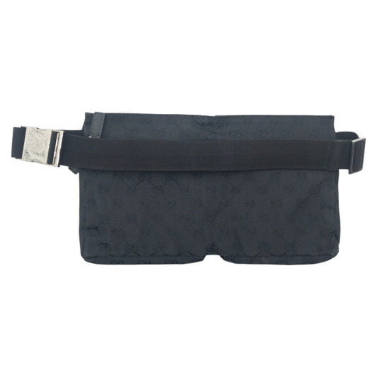 GUCCI Shoulder Bag 28566 GG canvas Black black Shoulder Bag Sling bag Bum bag Unisex GG pattern Women Used Authentic