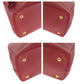 PRADA Tote Bag leather Red Gold Metal Tote Bag handbag Galleria Saffiano Triangle With logo Women Used Authentic