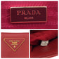 PRADA Tote Bag leather Red Gold Metal Tote Bag handbag Galleria Saffiano Triangle With logo Women Used Authentic