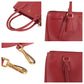 PRADA Tote Bag leather Red Gold Metal Tote Bag handbag Galleria Saffiano Triangle With logo Women Used Authentic