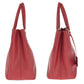 PRADA Tote Bag leather Red Gold Metal Tote Bag handbag Galleria Saffiano Triangle With logo Women Used Authentic