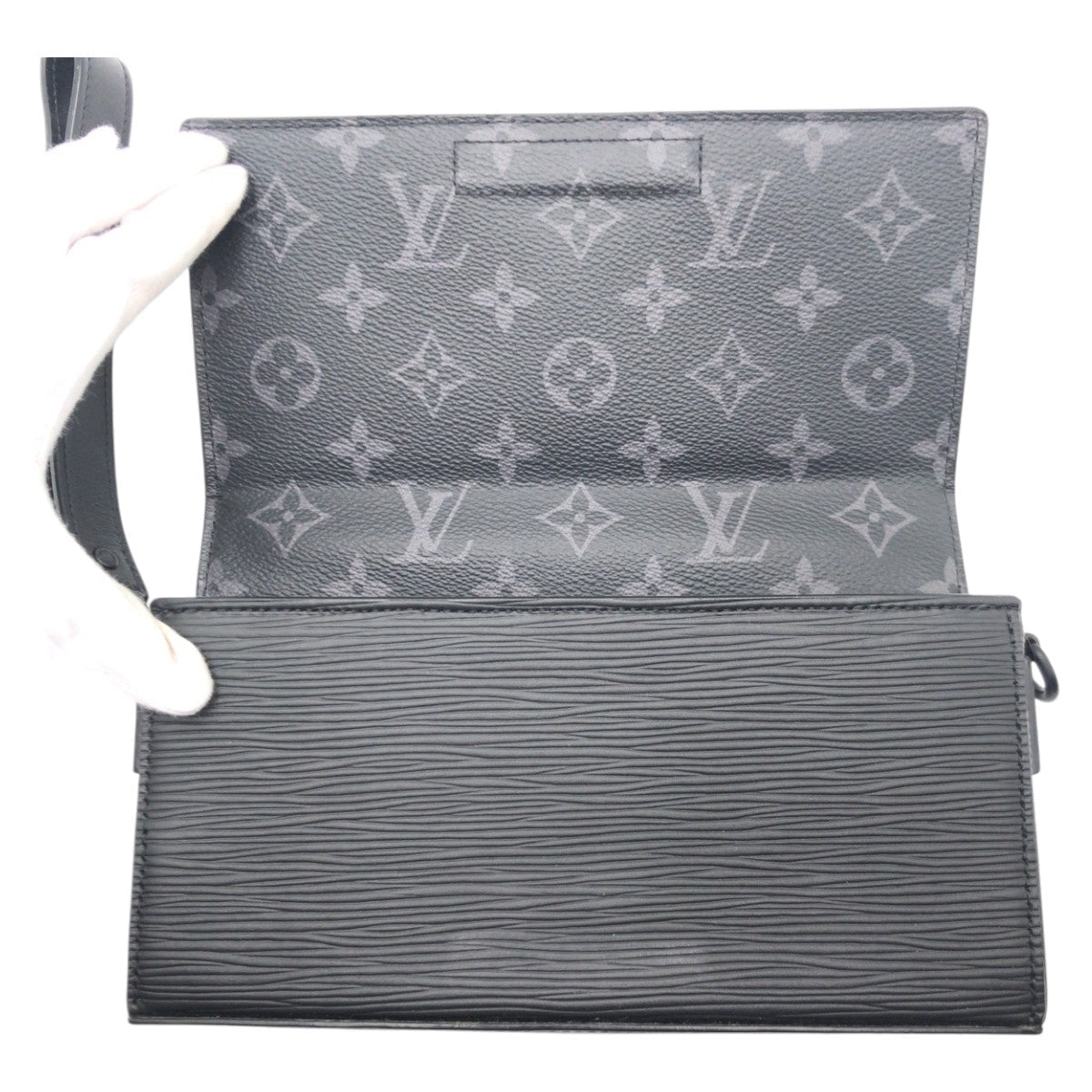 LOUIS VUITTON Long Wallet Purse M80589 Epi Leather black Long Wallet Purse Epi Long slim wallet mens Used Authentic