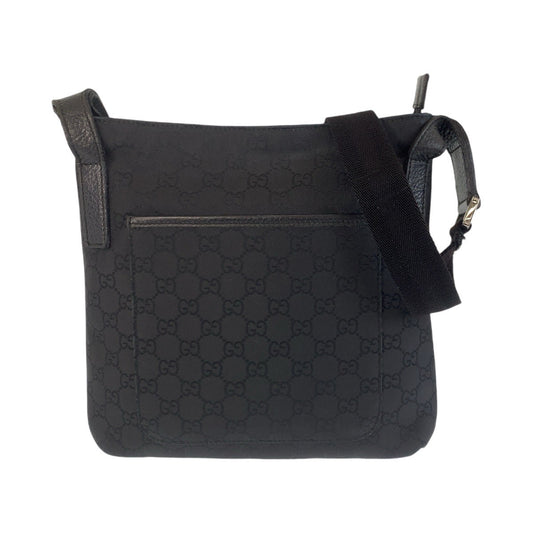 GUCCI Shoulder Bag 293572 GG canvas, leather Black black Crossbody Shoulder Bag Messenger Bag Women Used Authentic